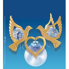 AR-3674/ 2 Фігурка на  липучці ''Сердечко з голубами'' (Юніон)