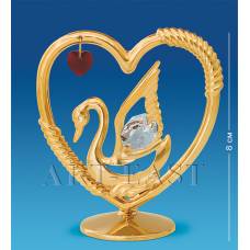 AR-3418/ 1 Фігурка ''Сердечко з лебедем'' з коль.кр. (Юніон)