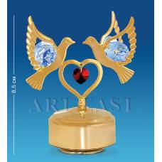 AR-3674/ 3  Фігурка музична ''Сердечко з голубами'' з коль.кр. (Юніон)