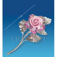 AR-1240 Фігурка срібна. ''Квітка''  з коль.кр. (Юніон)