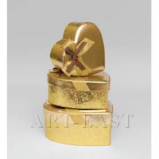 WC-18 Набор коробок из 3шт "Сердце золотое"